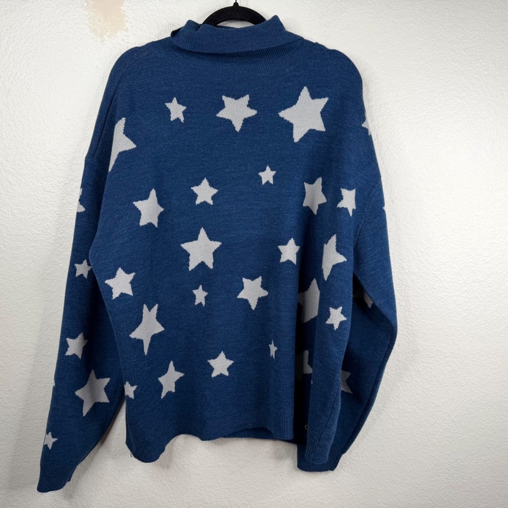 Coraline Authentic Laika Blue Knit Star Sweater Turtleneck Cosplay Sz 2X